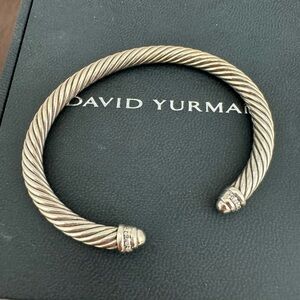Authentic David Yurman Classic Cable Bracelet - Sterling Silver with Diamonds